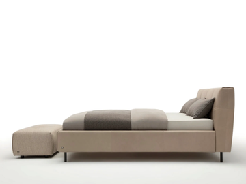 ROLF BENZ 50 - Leather double bed with upholstered headboard by Rolf Benz - view 3
